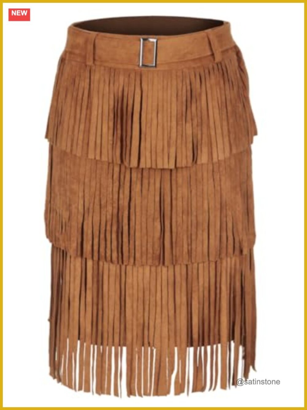 Women's Western Fringe Skirt Three-Tier A-Line Polyester Cowgirl